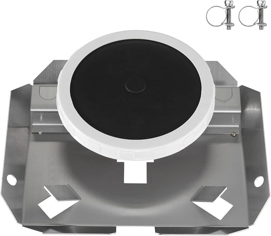 WRSTER-TECH Aeration Diffuser 8.5&#34; Self Sink Weighted Pond Aerator Disc with 2 Clamps Accessory for Outdoor Aeration System