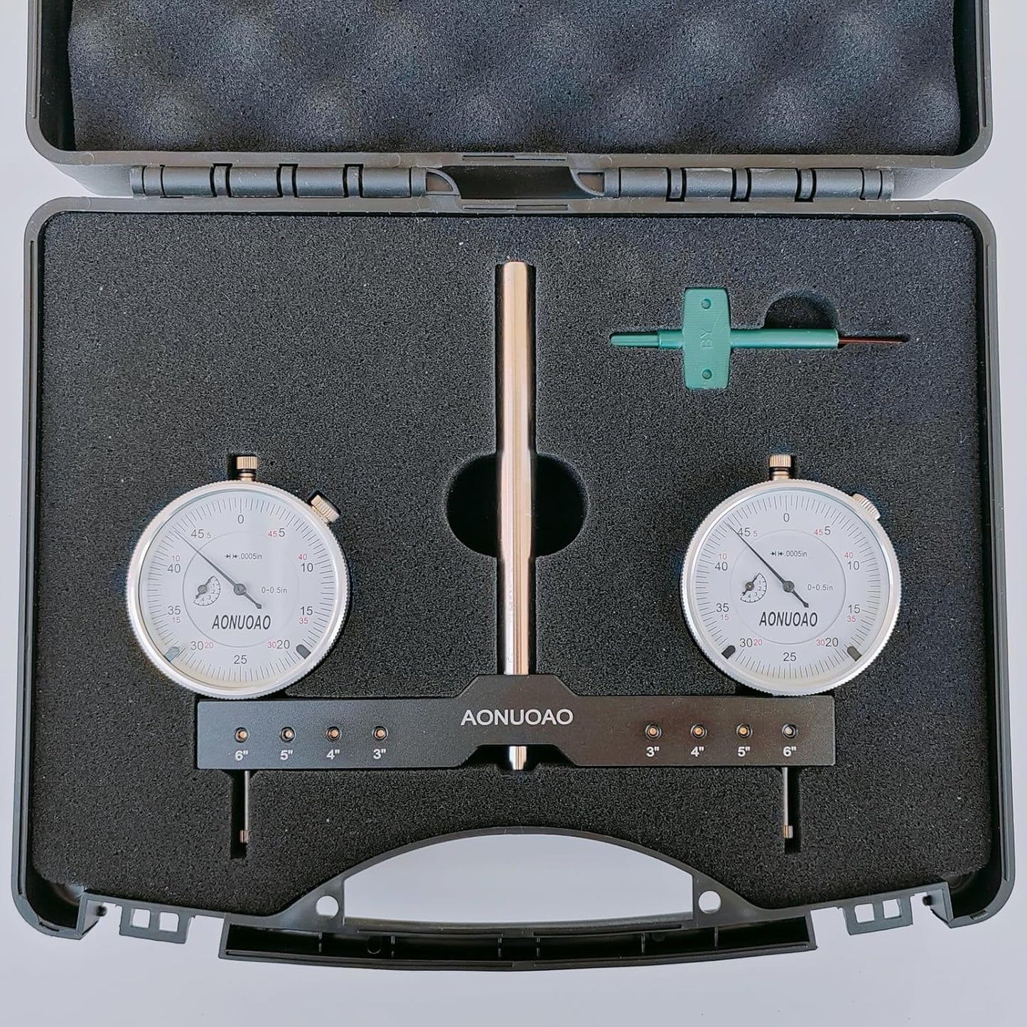 AONUOAO Shank Precision Spindle Square Tramming Tool with Dual Dial Indicators - Adjustable