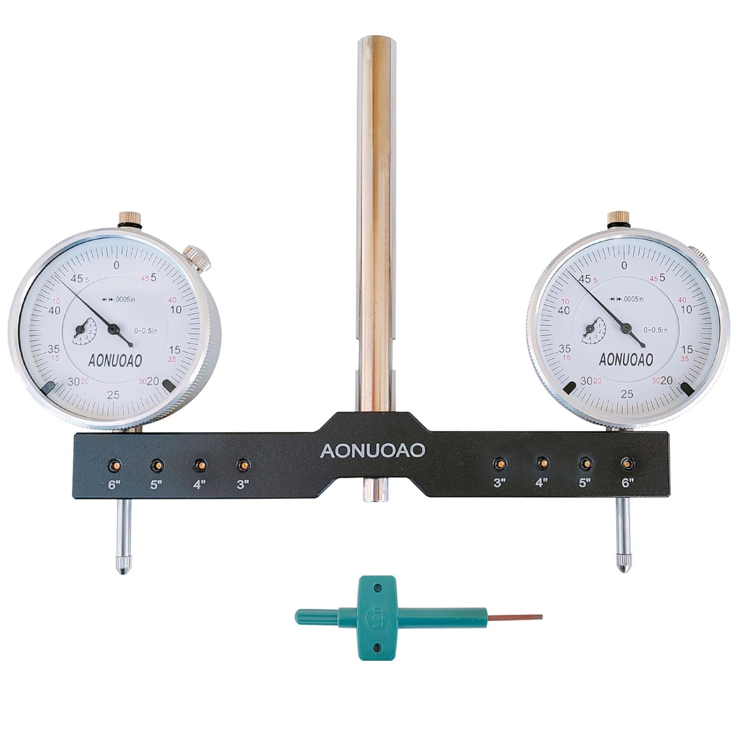 AONUOAO Shank Precision Spindle Square Tramming Tool with Dual Dial Indicators - Adjustable