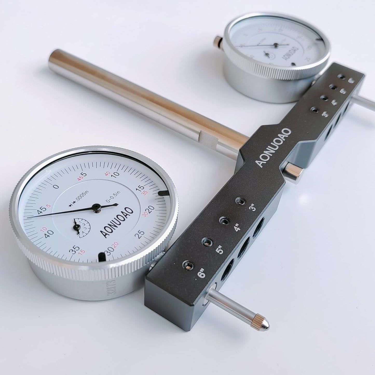 AONUOAO Shank Precision Spindle Square Tramming Tool with Dual Dial Indicators - Adjustable