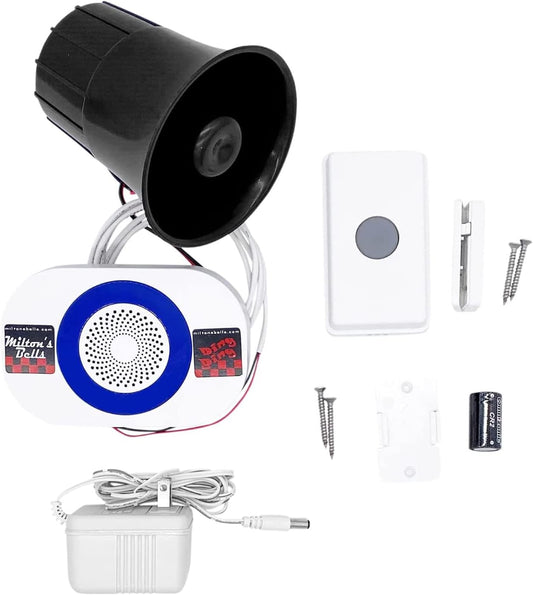 Milton Bells Warehouse Door Chime and Siren Kit - Extra Loud Doorbell Chime and Siren Kit