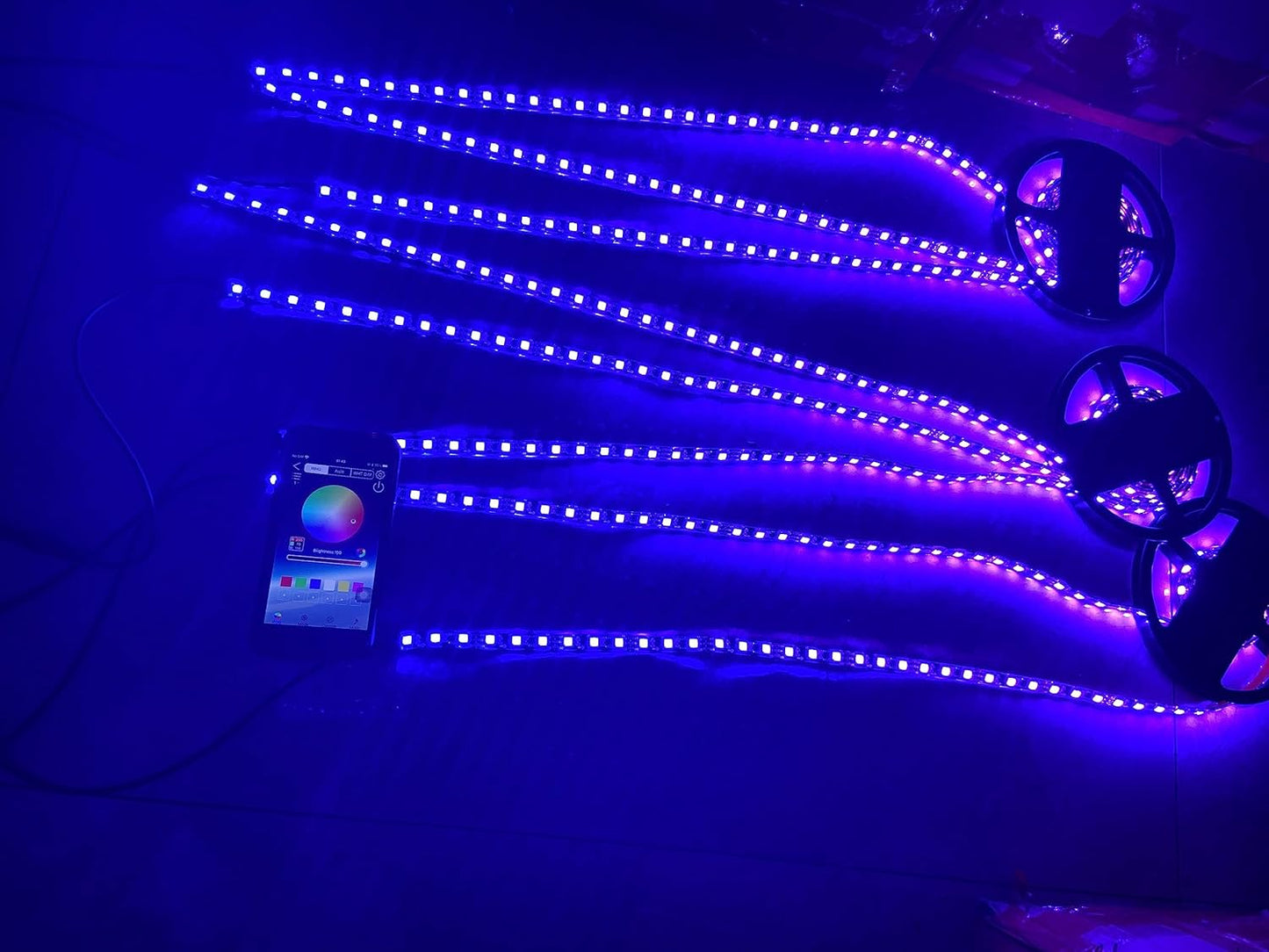 8PCS 1.4Meters 5FT 60Inch Single Row Tinted LEDs Blackout Smoked Color Chasing Strips with Solid Color/RGB Color Change Strips Light