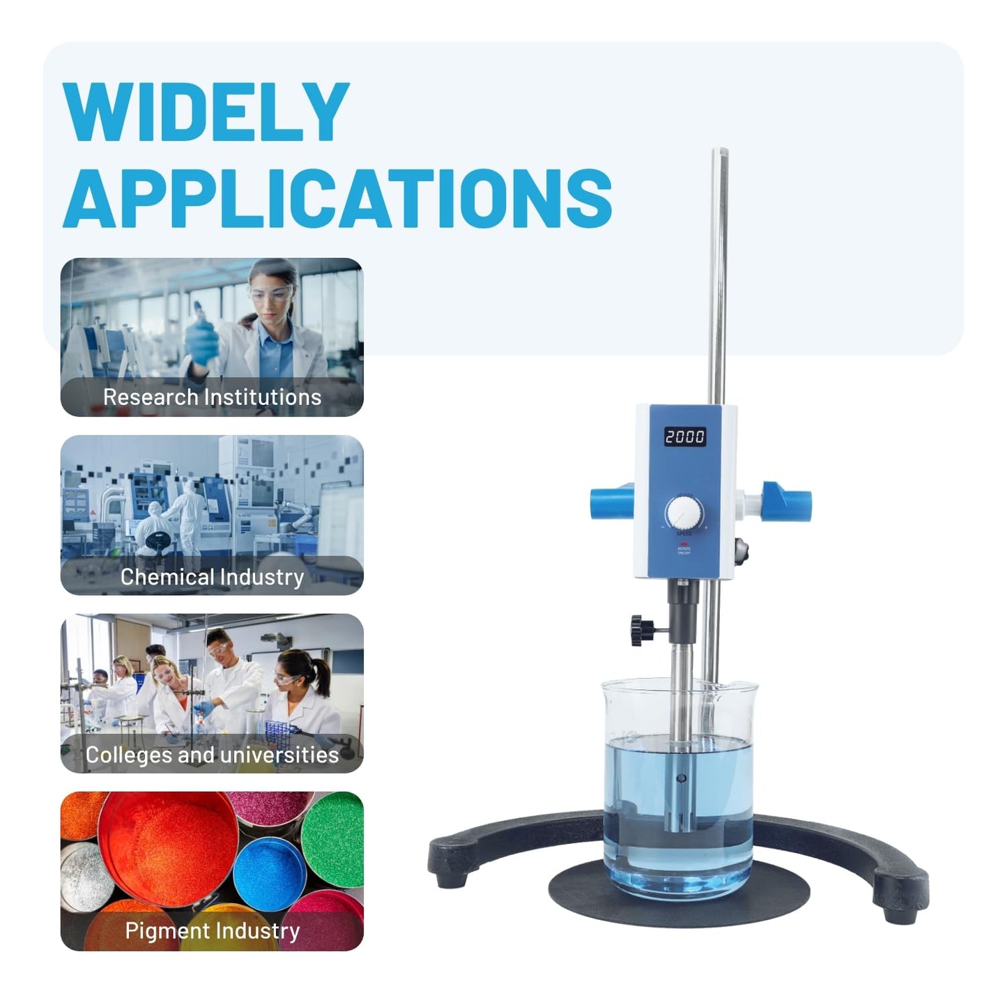 High Speed Homogenizer Lab Disperser Emulsifier,2000-20000rpm Digital High Shear Emulsion Mixer