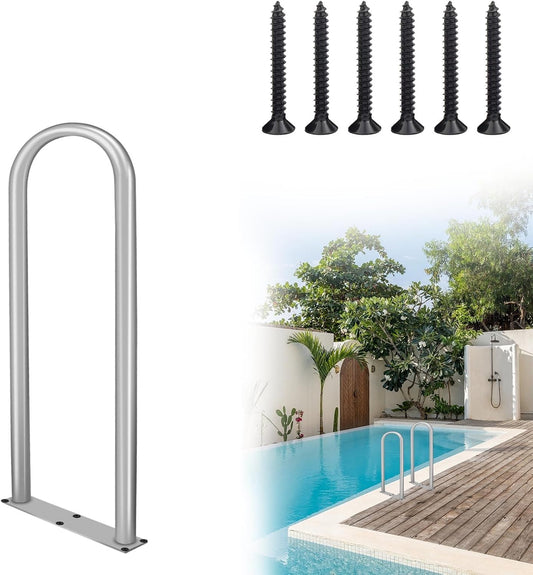 Aluminum Dock Boarding Handrail, 28' x 13' Swimming Pool Railing Hot Tub Safety Handrail
