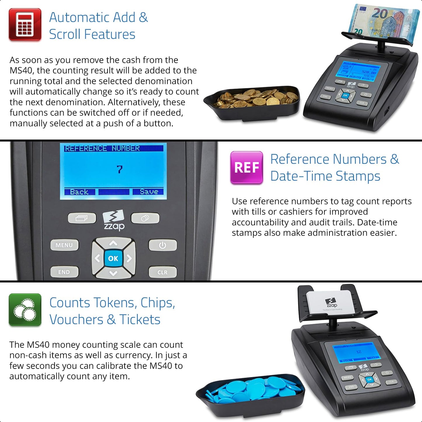Bill and Coin Counting Scale - Money Cash Currency Weighing Machine
