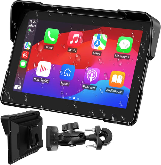 MT700 Wireless Motorcycle CarPlay/Android Auto, Waterproof GPS Navigation Touchscreen