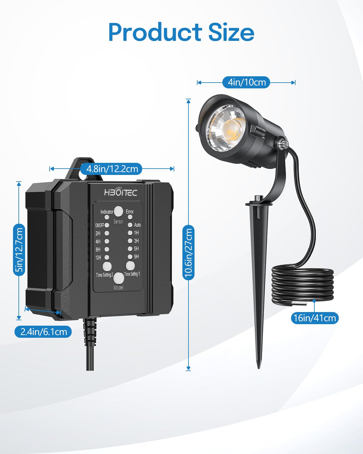 Low Voltage Landscape Lighting with Connectors, 100W Transformer Photocell Sensor and Timer Spotlights