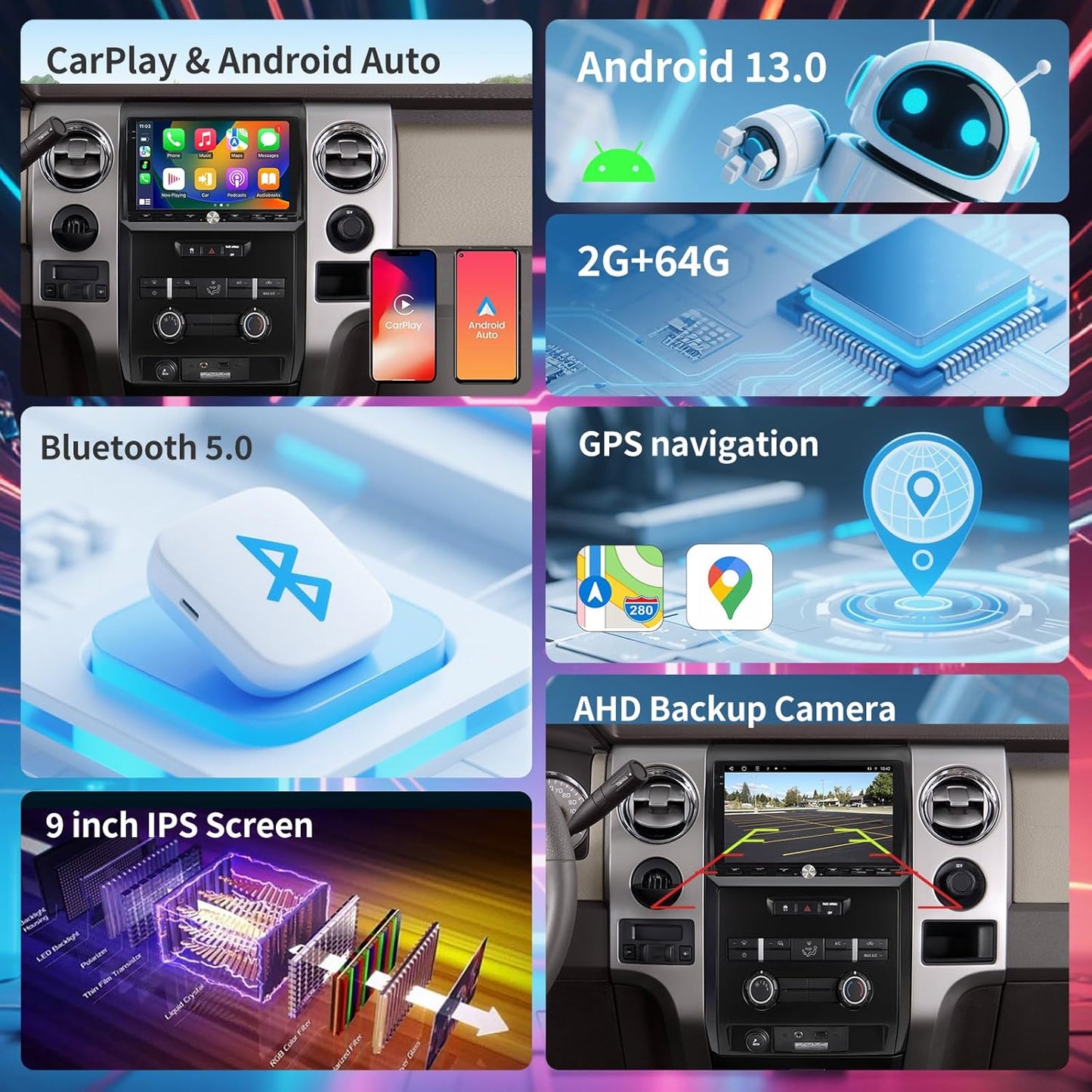 Car Radio Stereo for Ford F150 2009-2012 Replacement Carplay Android Auto GPS Navigation