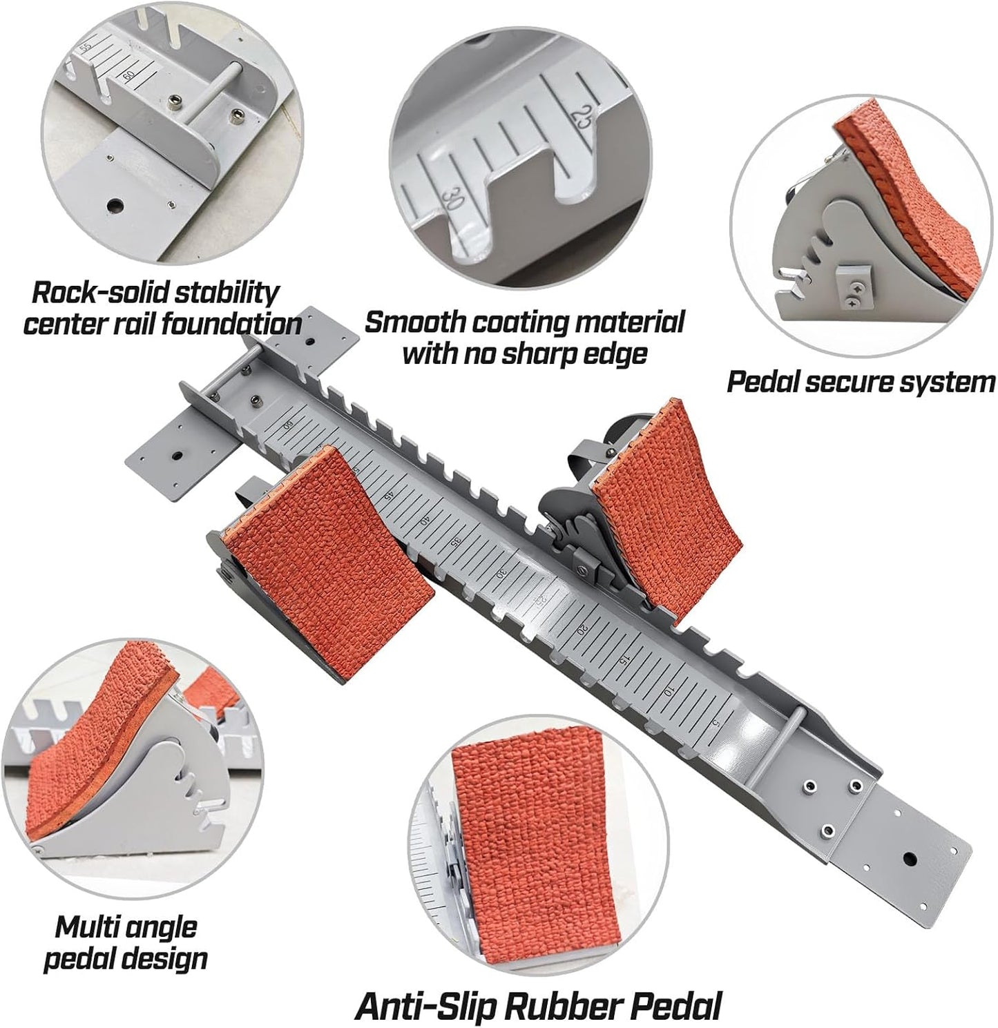 Starting Block Sprinter Pedals 6 Angle Adjustable Sprinters Track and Field Aluminum