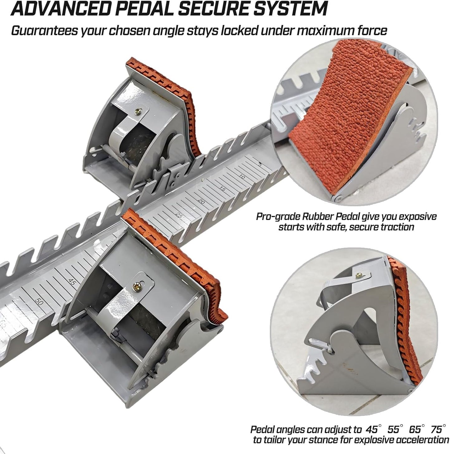 Starting Block Sprinter Pedals 6 Angle Adjustable Sprinters Track and Field Aluminum