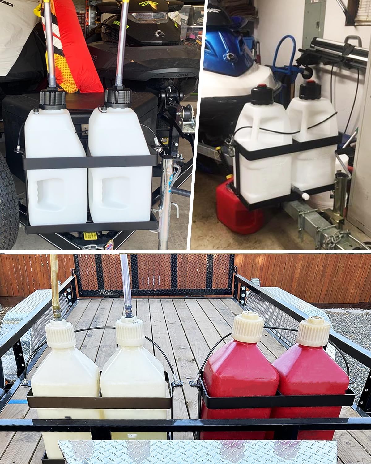 Fuel Jug Container Holder F its Two 5 Gallon Gas Can, Compatible With VP Racing Fuel Jug 5.5 Gallon