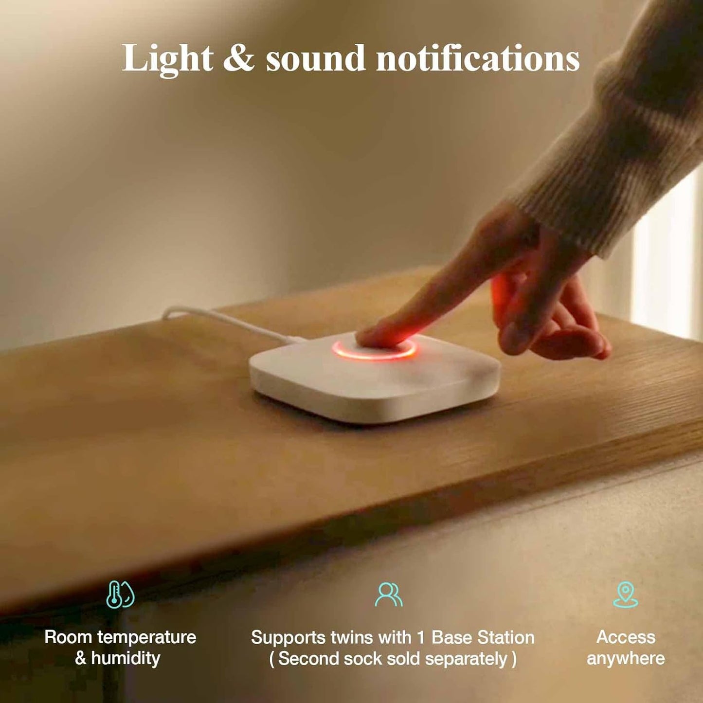 Sense-U Smart Sock Shoe Baby Monitor (Long Range) Track Baby Heart Rate, Movement, and Sleep with Real-Time Alerts