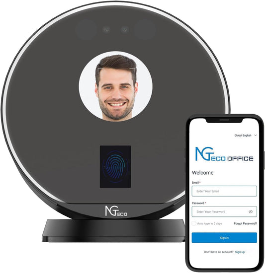 Time Clock Cloud-Based, TC7 Face Fingerprint Attendance Time Clocks for Employees Small Business