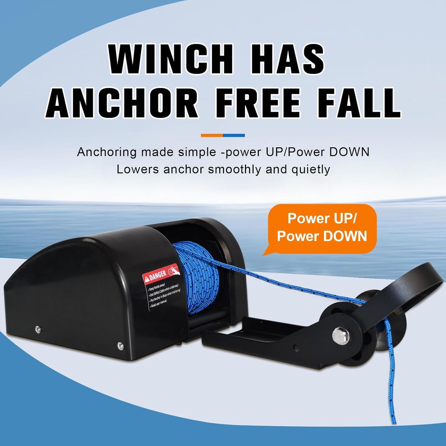 Electric Anchor Winch, 25 LBS Marine Windlass, 12V with Remote Control, 100ft Rope, Easy to Operate, Black