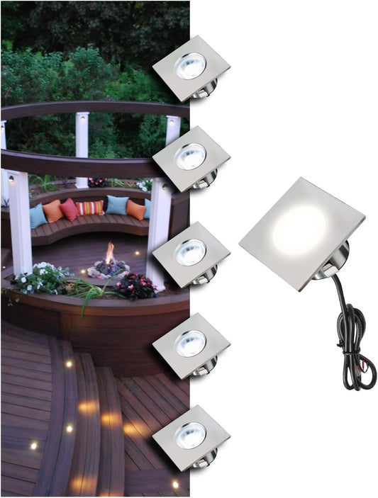 Recessed LED Deck Light, 4W 12V Low Voltage Landscape Lighting, Outdoor Step Stair Lights