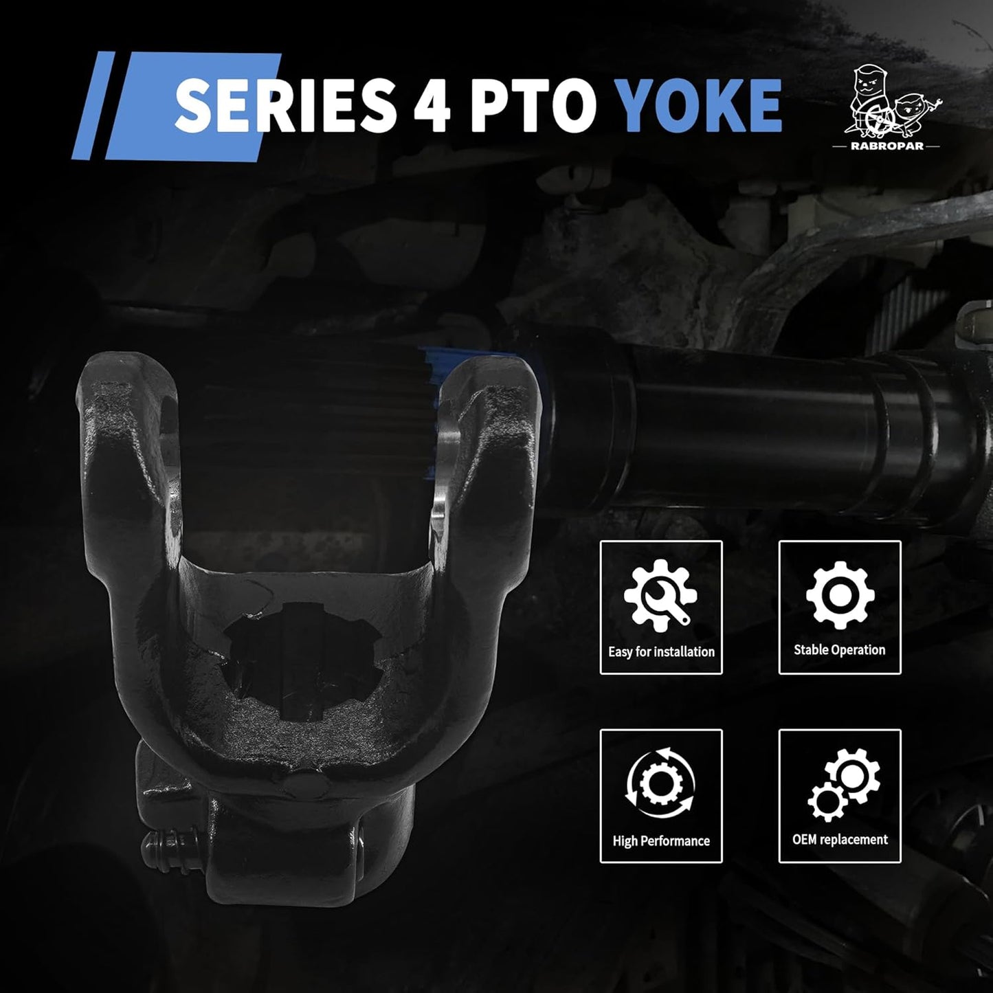 Tractor End Yoke 4 Series 1-3/8', 6 Spline with Quick Disconnect Push Button