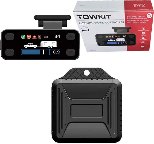 Trailer Brake Controller Kit for Trailers with 1-4 Axles, Color LCD Screen, Split Design