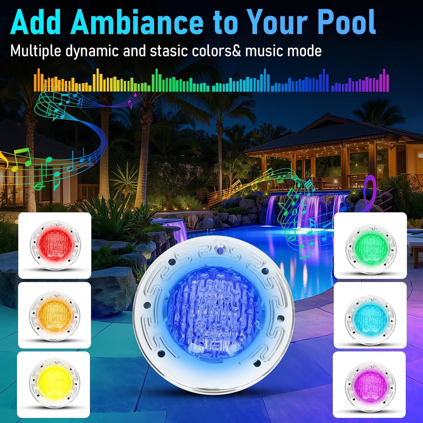 CAtArt 6 Inch Spa Light for Inground Pool, Color Changing LED Inground Spa Lights with Controller Remote