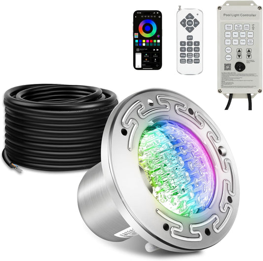 CAtArt 6 Inch Spa Light for Inground Pool, Color Changing LED Inground Spa Lights with Controller Remote