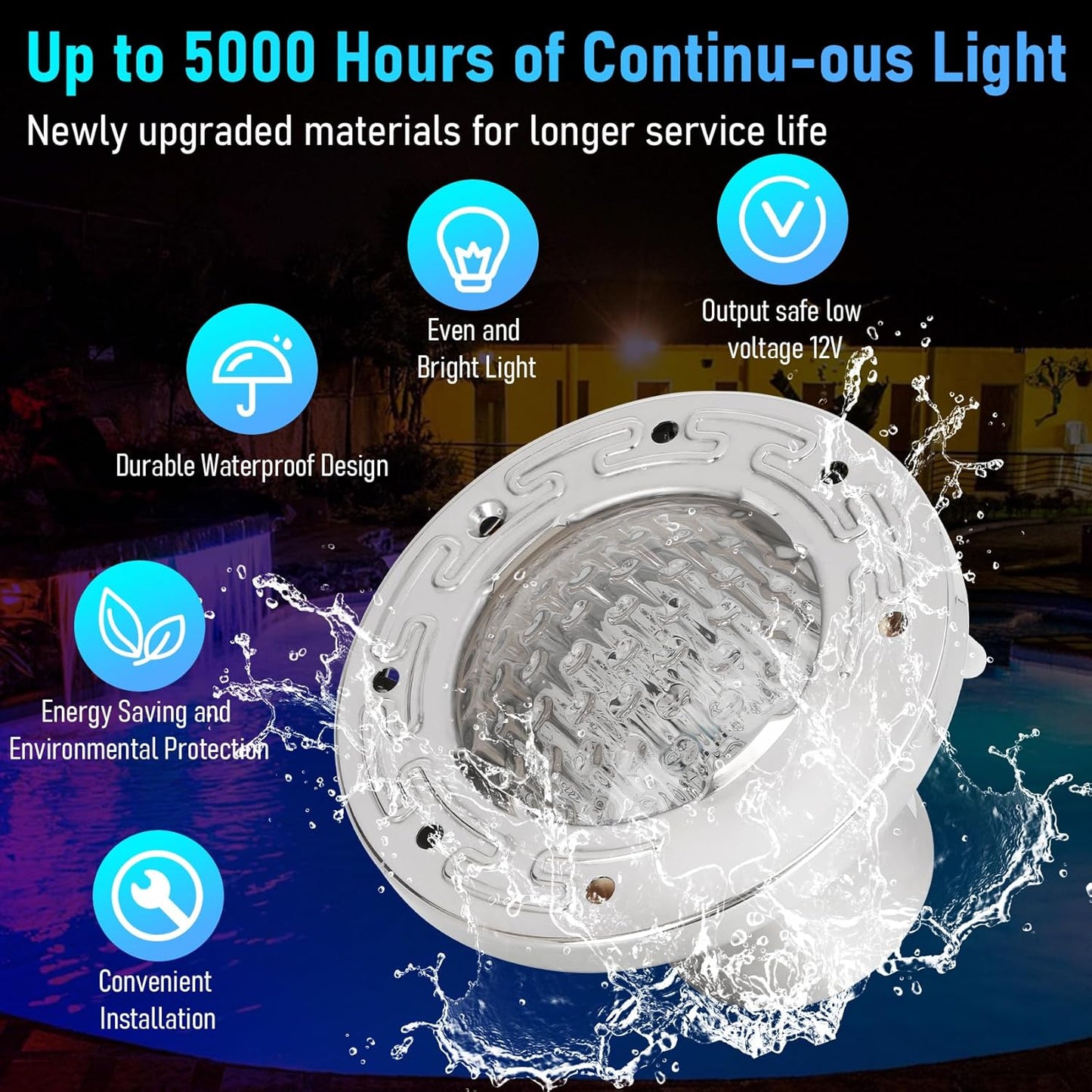 CAtArt 6 Inch Spa Light for Inground Pool, Color Changing LED Inground Spa Lights with Controller Remote