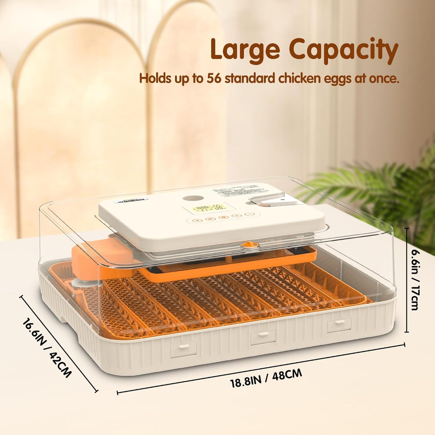 56 Eggs Incubators for Hatching Eggs - Automatic Egg Turner with Temperature and Humidity Control, Egg Candler