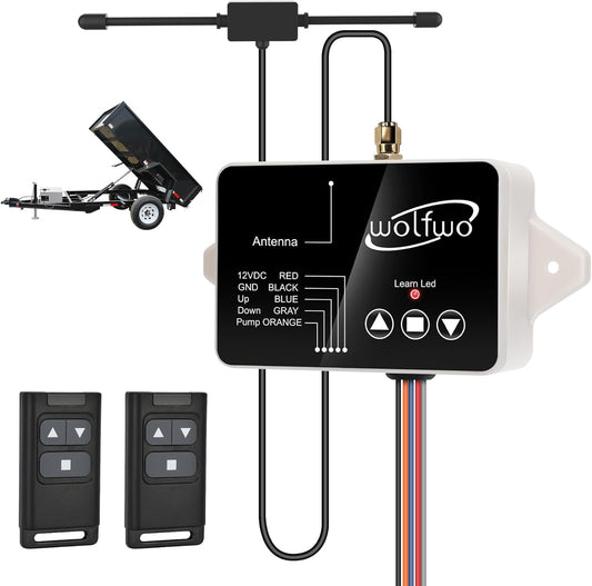 Dump Trailer Wireless Remote Controller, High Power for 3-Wire/4-Wire 12V Hydraulic Dump Trailer