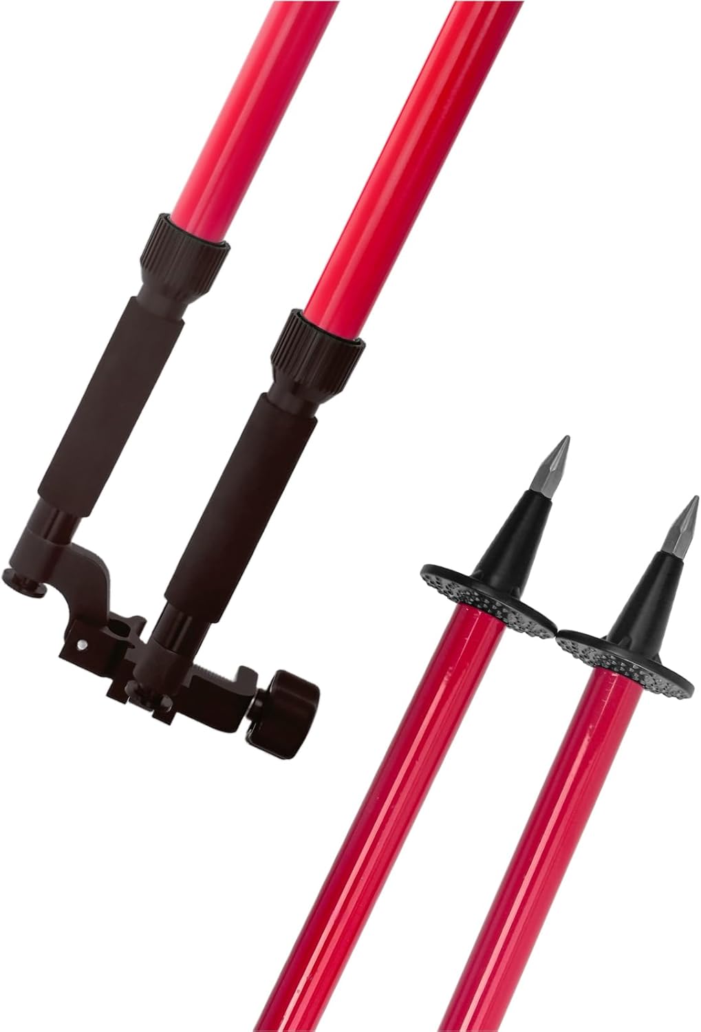 Aluminum Bipod, Adjustable Height, 5.9FT/1.8M Extended Length, Surveying Bipod for Prism Poles