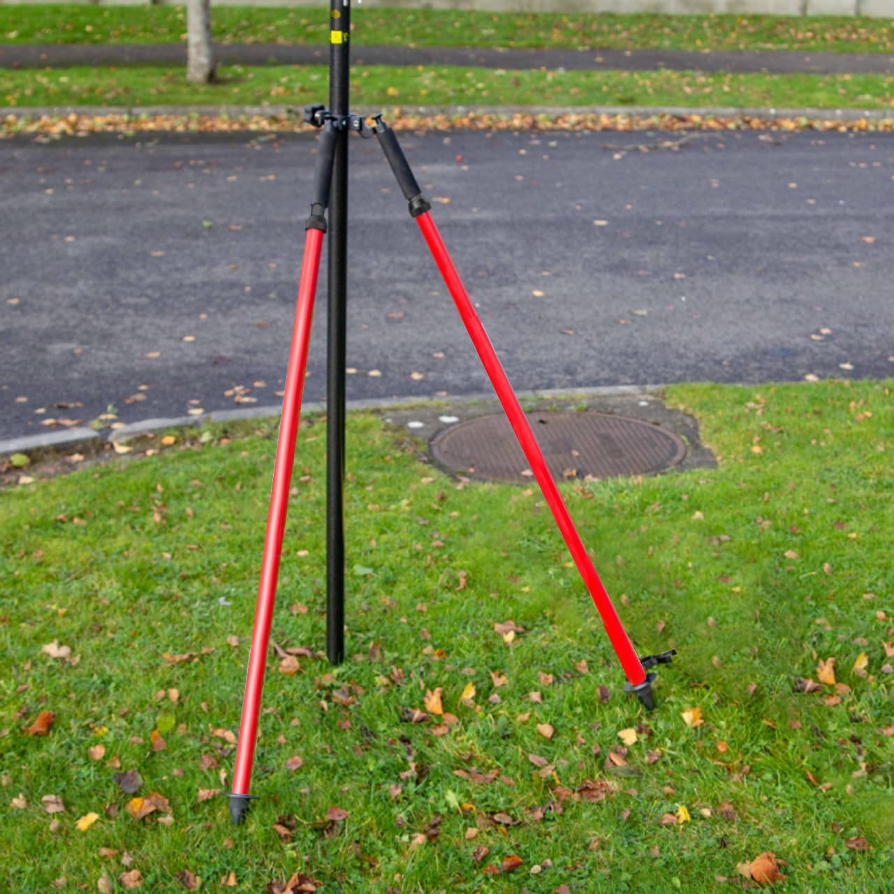 Aluminum Bipod, Adjustable Height, 5.9FT/1.8M Extended Length, Surveying Bipod for Prism Poles