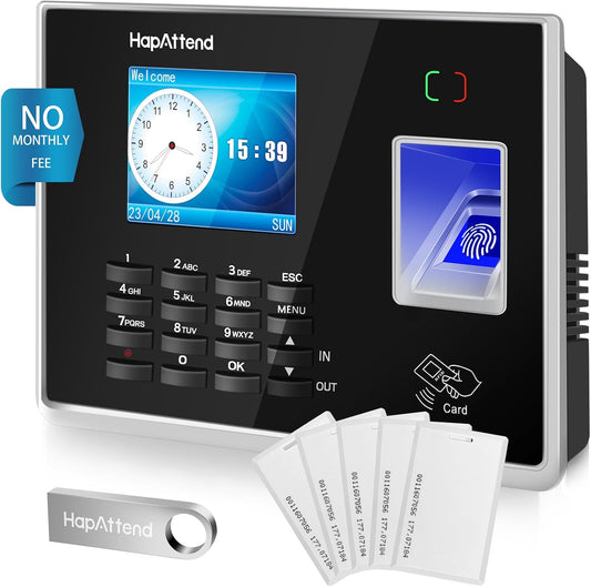 Fingerprint Time Clocks for Employees, Small Business Automatic Calculate Hours
