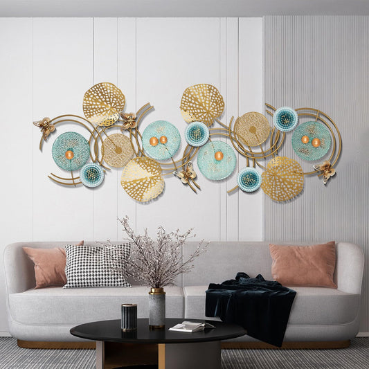 Metal Wall Art Decor for Living Room, 64.5 in x 23.6 Large, Modern, Butterfly Accents