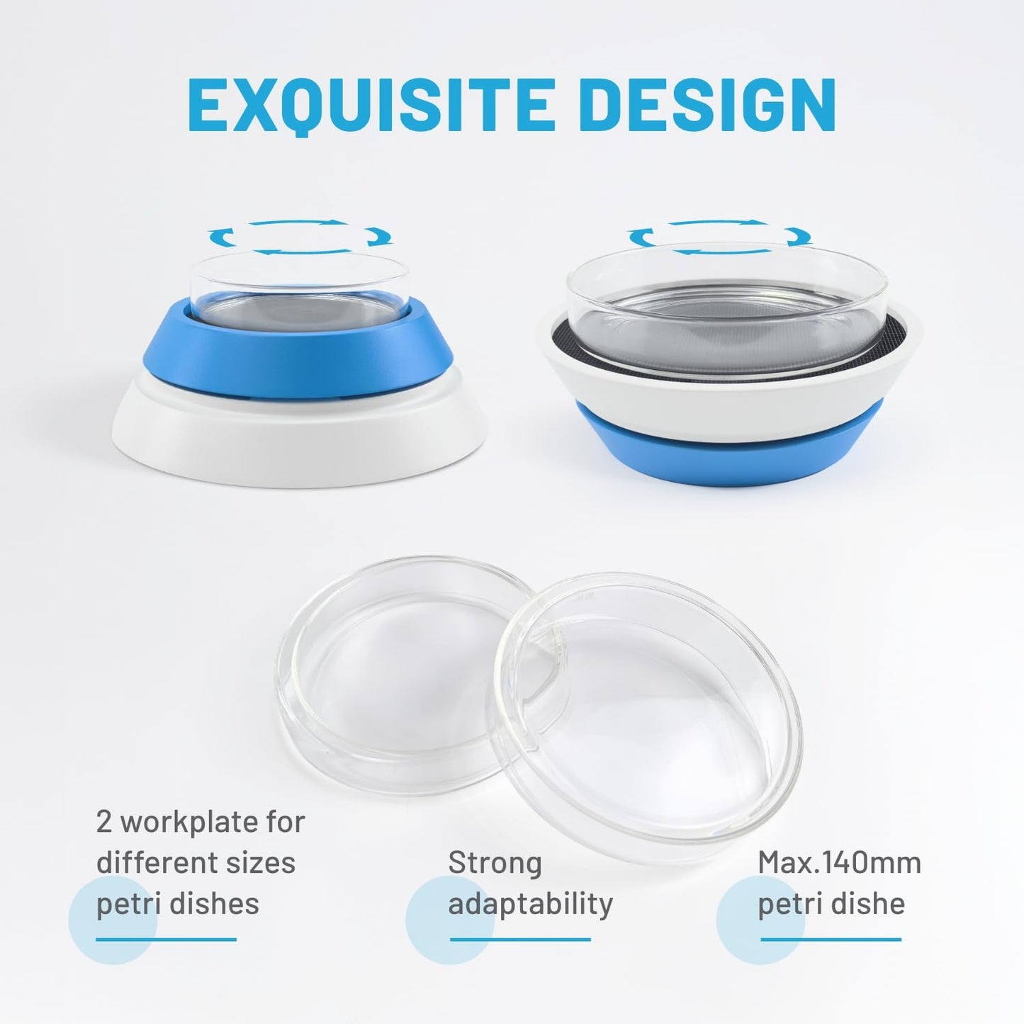 Manual Petri Dish Revolving Table 60-150mm Plastic Glass Petri Dish Spinner