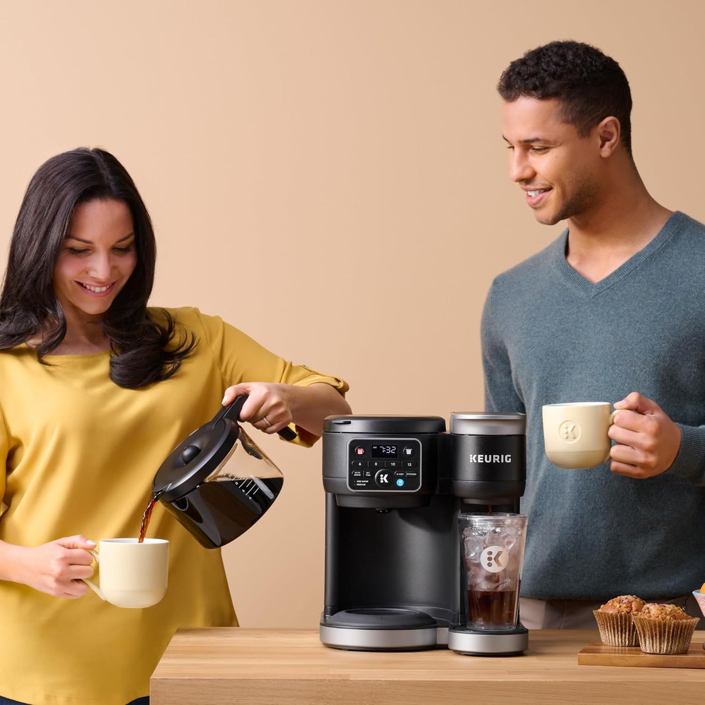 Keurig K-Duo Hot & Iced Single Serve & Carafe Coffee Maker, MultiStream Technology, 72oz Reservoir K5600
