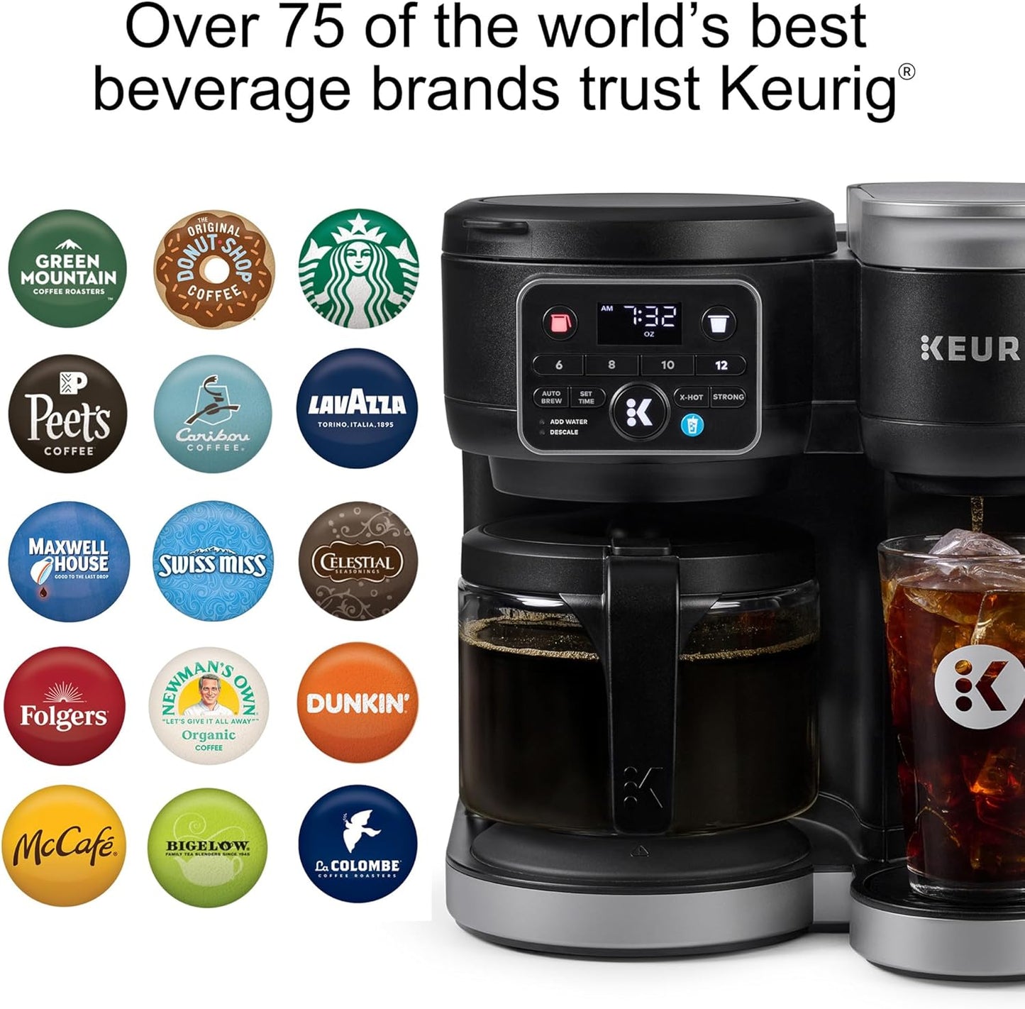 Keurig K-Duo Hot & Iced Single Serve & Carafe Coffee Maker, MultiStream Technology, 72oz Reservoir K5600