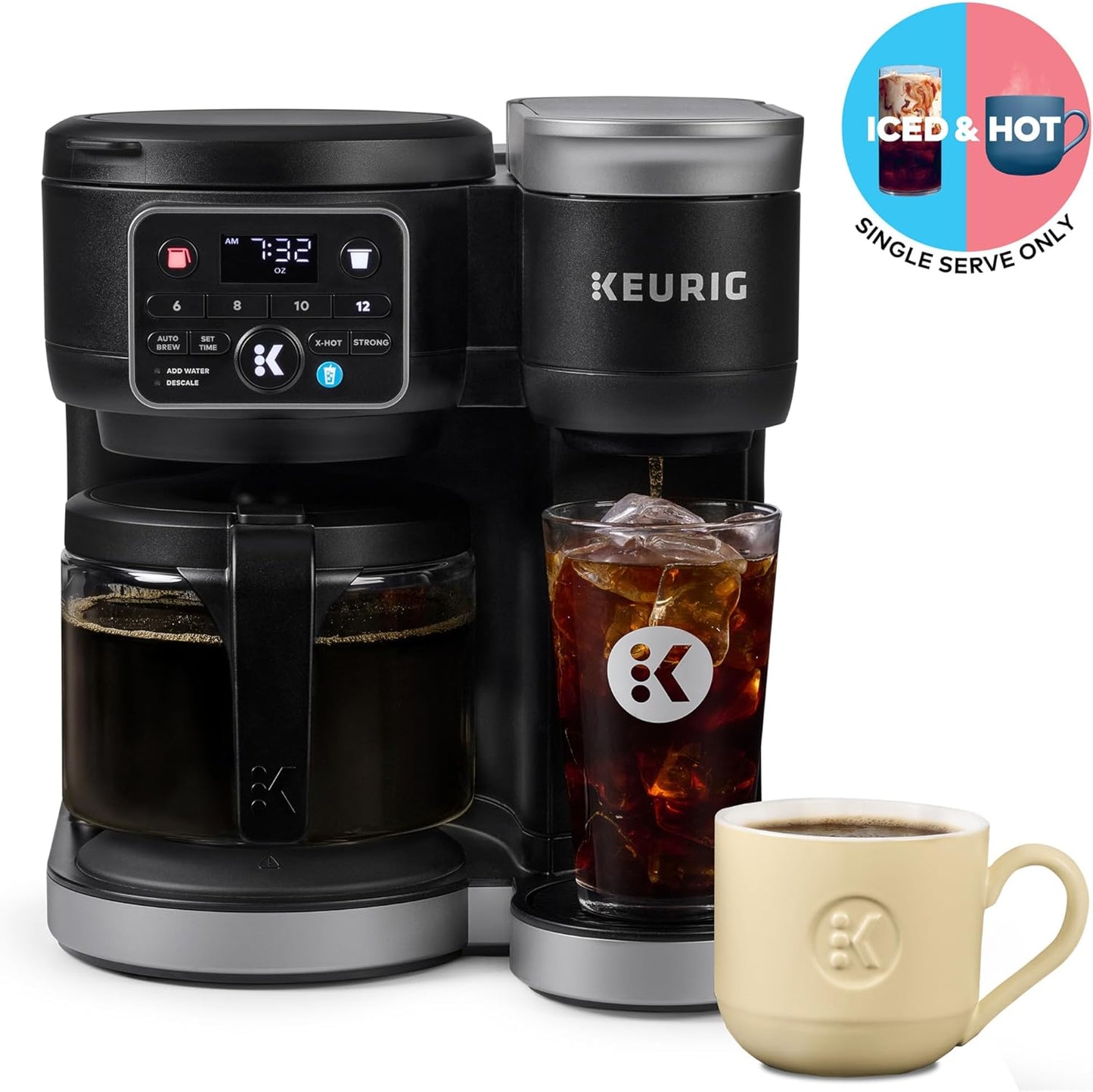 Keurig K-Duo Hot & Iced Single Serve & Carafe Coffee Maker, MultiStream Technology, 72oz Reservoir K5600