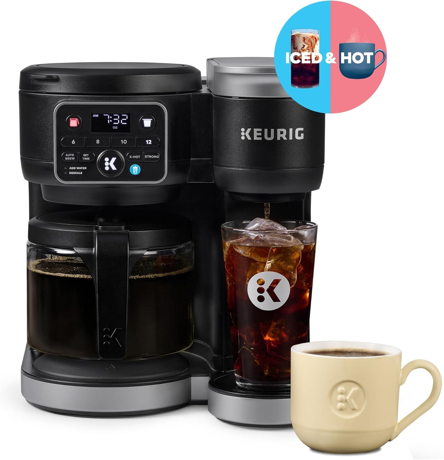 Keurig K-Duo Hot & Iced Single Serve & Carafe Coffee Maker, MultiStream Technology, 72oz Reservoir K5600