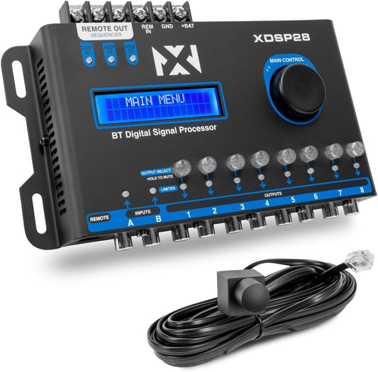 8-Channel X-Series 15 Band Parametric EQ Digital Signal Processor with LCD Display, Bluetooth and Remote
