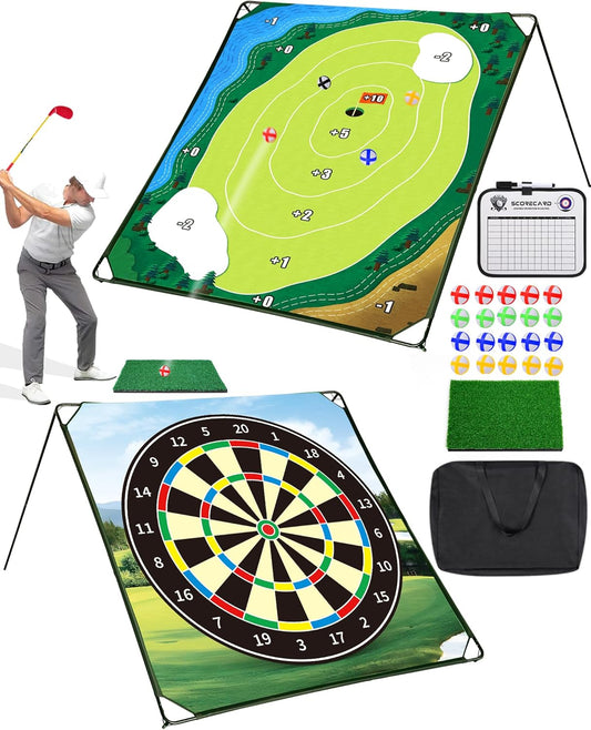 HOTWIND Golf Chipping Game Set with Double-Sided Chipping Mat and Sticky Balls Perfect Golf Trainer