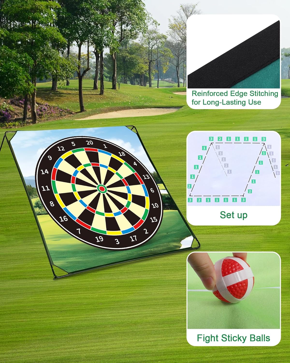 HOTWIND Golf Chipping Game Set with Double-Sided Chipping Mat and Sticky Balls Perfect Golf Trainer