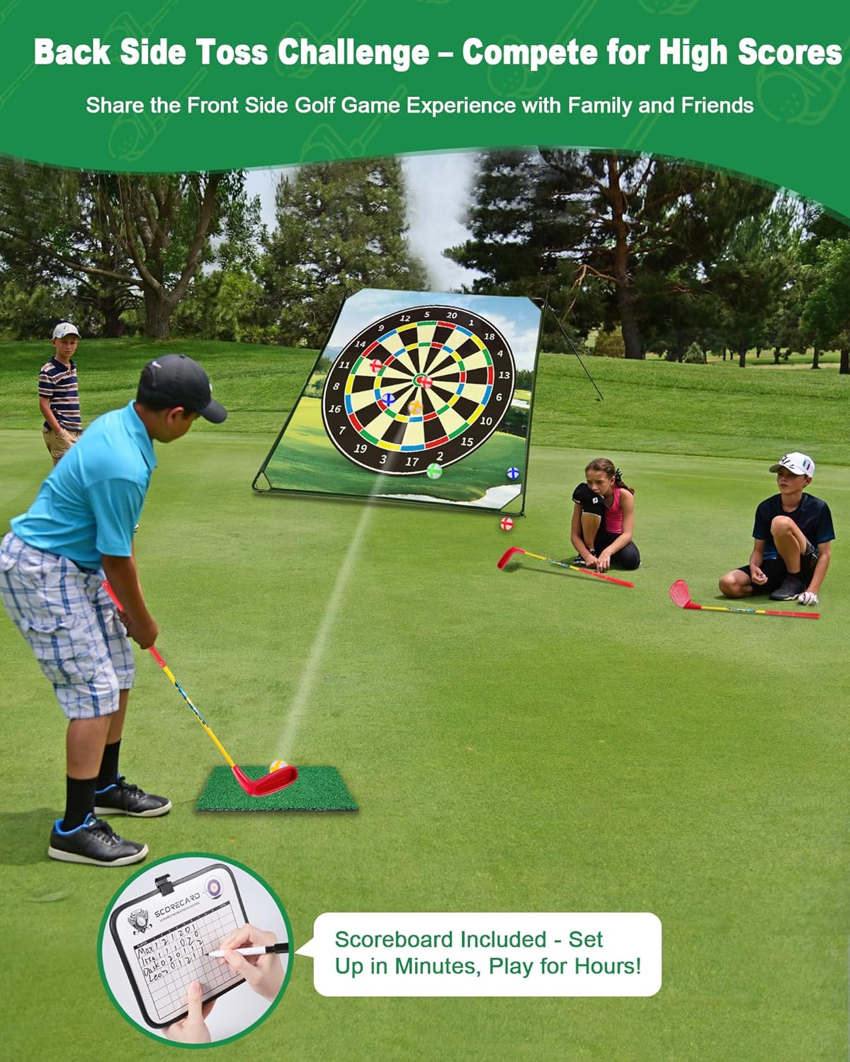 HOTWIND Golf Chipping Game Set with Double-Sided Chipping Mat and Sticky Balls Perfect Golf Trainer