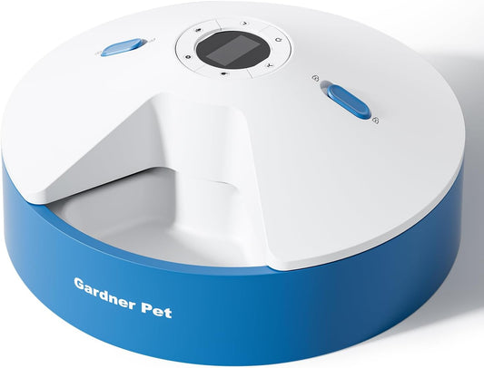 Automatic Cat Feeder for Wet Food with Ice Packs, 5 Meal Timed Dispenser with Voice Recorder