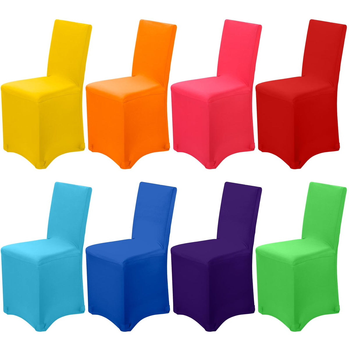 Newwiee 48 Pcs Multicolor Mardi Gras Spandex Stretch Chair Cover Bulk Waterproofs Dining Seat Protectors Fitted Universal Chair Protector Removable Washable Slipcovers for Wedding Party Celebration
