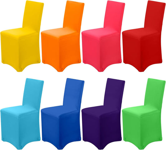 48 Pcs Multicolor Spandex Stretch Chair Covers, Bulk Waterproof Dining Chair Covers, Fitted