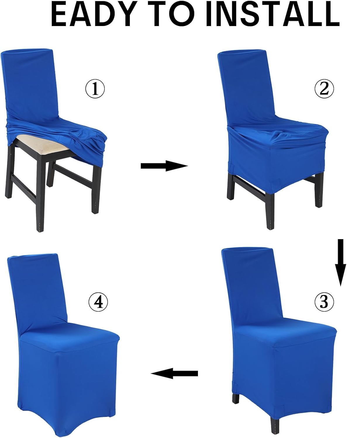 48 Pcs Multicolor Spandex Stretch Chair Covers, Bulk Waterproof Dining Chair Covers, Fitted