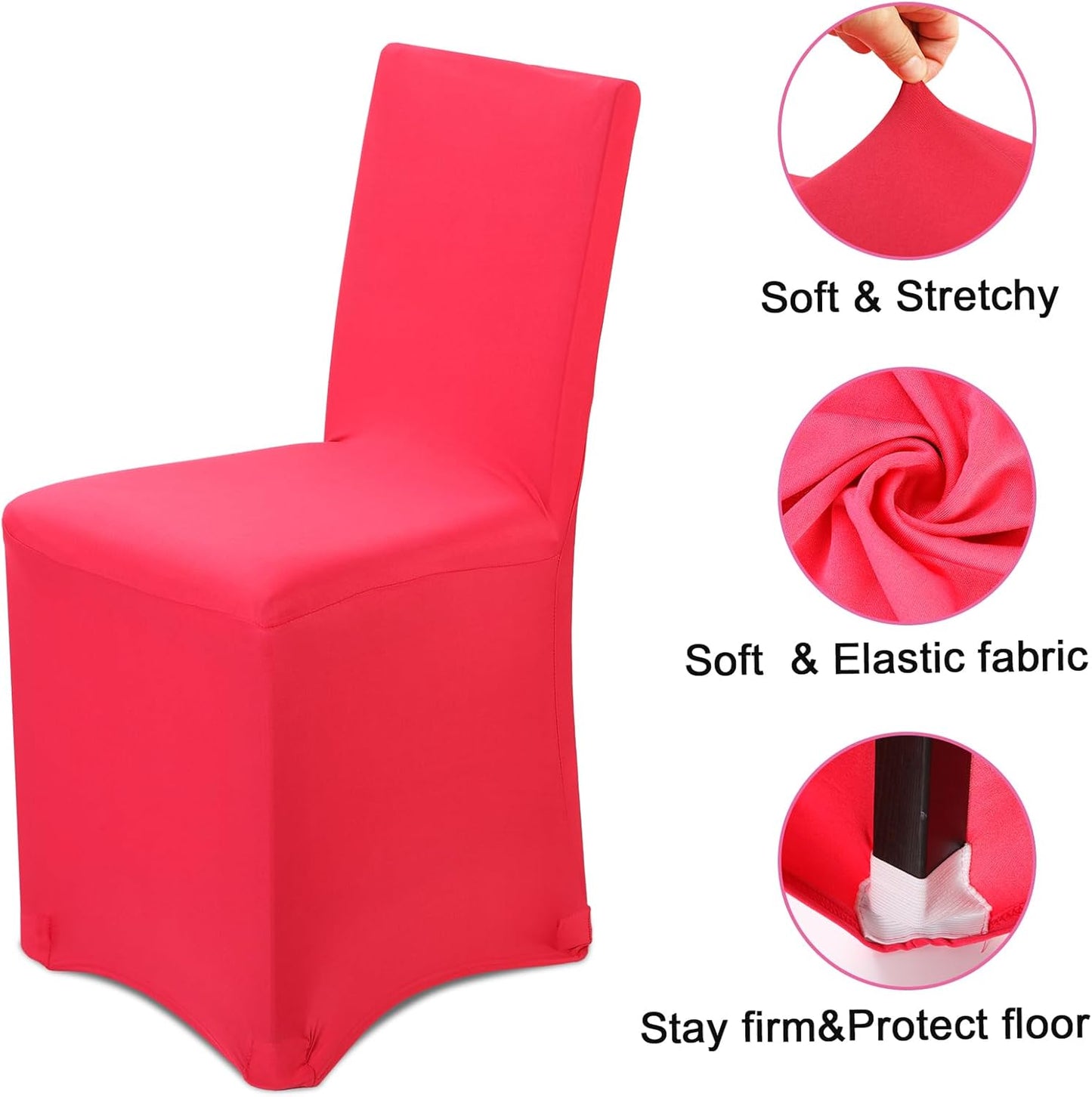 48 Pcs Multicolor Spandex Stretch Chair Covers, Bulk Waterproof Dining Chair Covers, Fitted