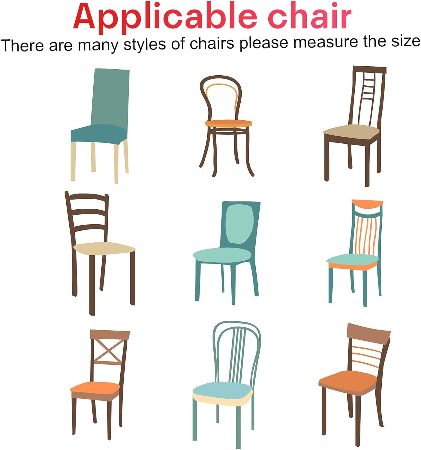 48 Pcs Multicolor Spandex Stretch Chair Covers, Bulk Waterproof Dining Chair Covers, Fitted