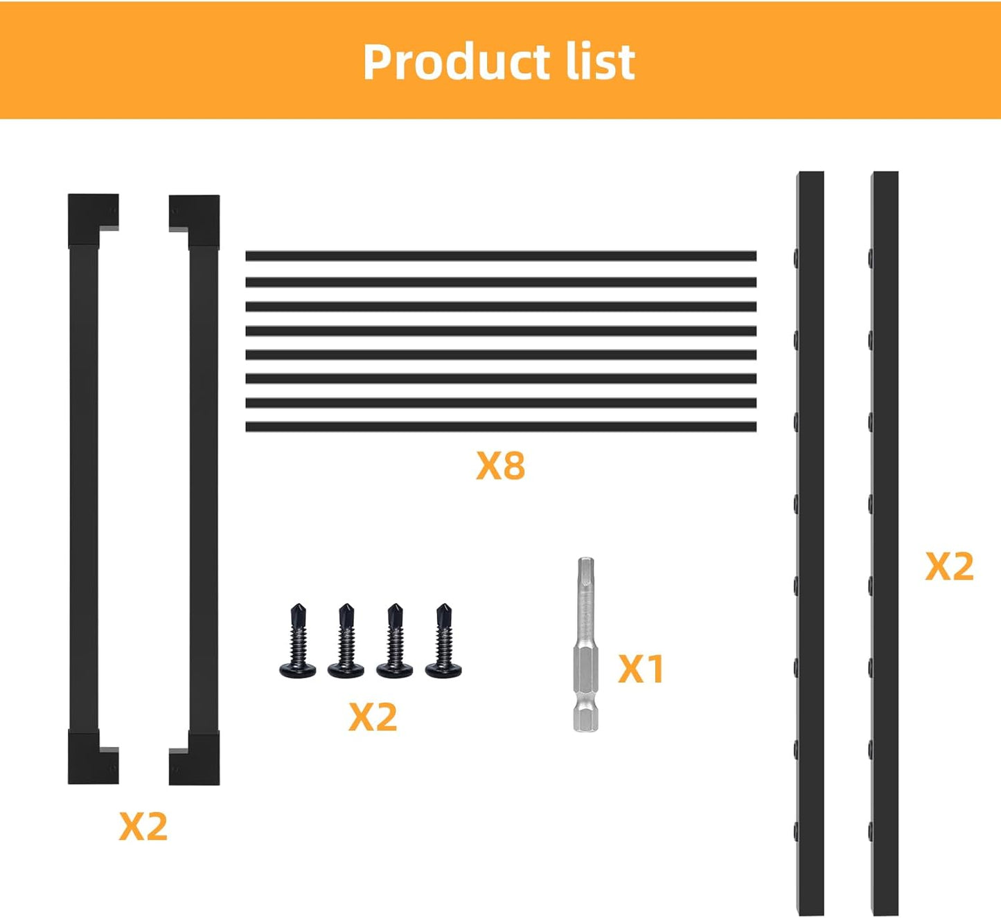 Outdoor Deck Fence Gate  Black Heavy Duty Steel Anti-Rust Door with Adjustable Width (Up to 48')