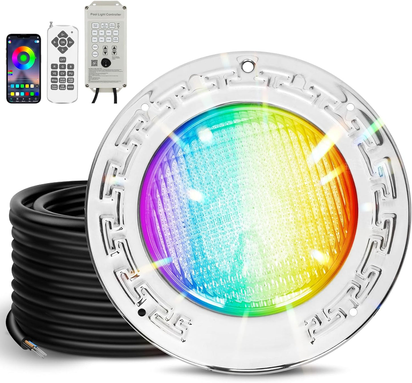 10 Inch Pool Lights for Inground Pool, 120V Color Changing LED Inground Pool Light with Remote and App