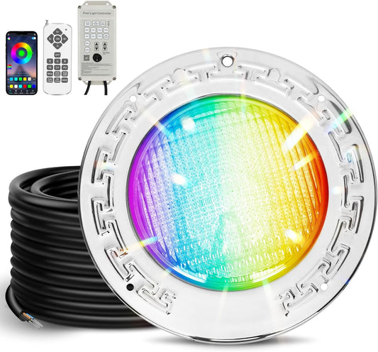 10 Inch Pool Lights for Inground Pool, 120V Color Changing LED Inground Pool Light with Remote and App