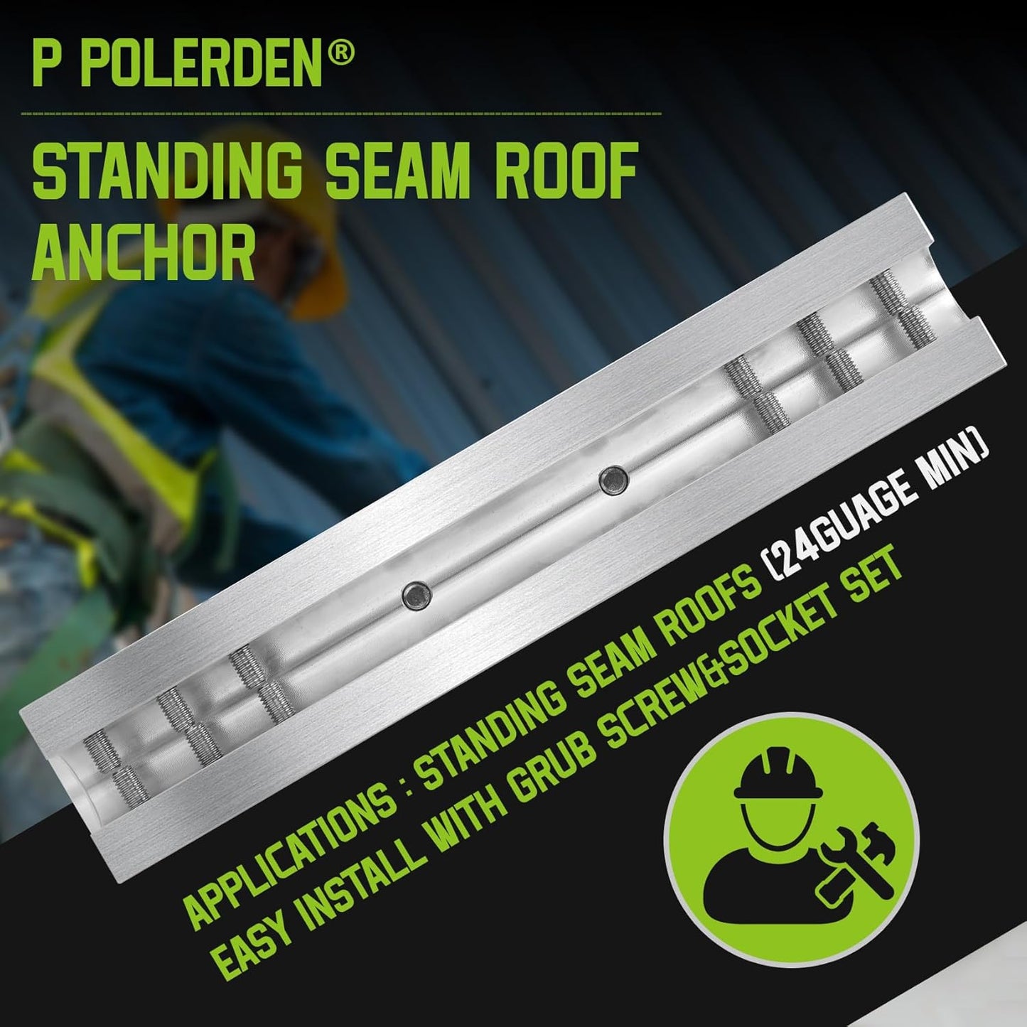 Standing Seam Roof Anchor Clamp, Reusable Roofing Anchors For Fall Protection Safety kits, No Drill