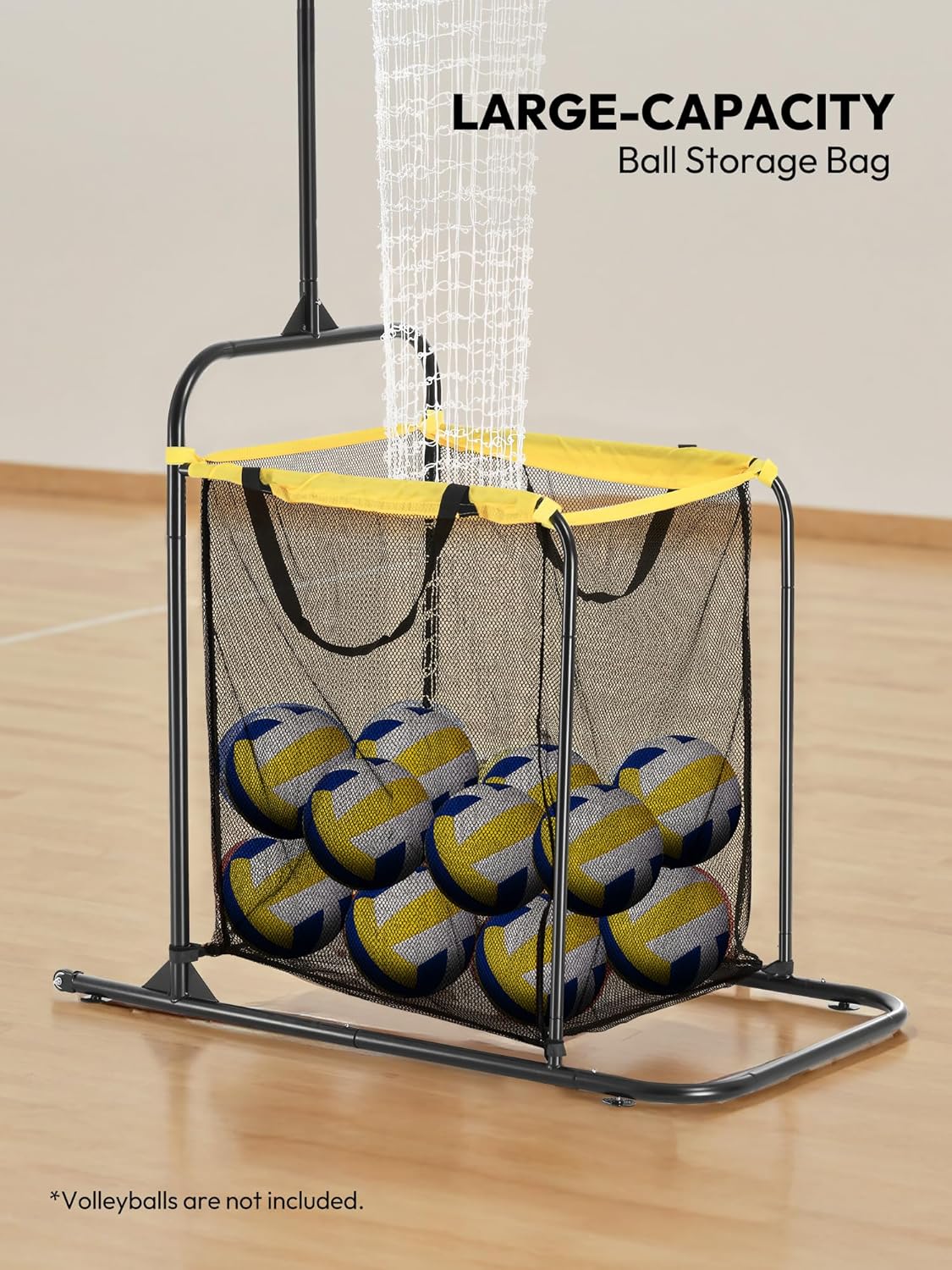 Adjustable Volleyball Setter Trainer Net with 5 Angles and Height Settings with 2 Target Modes and Wheels